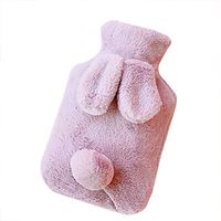 Kanngest Premium Classic Rubber Hot Water Bottle with Cute Rabbit Soft Fleece Cover Great for Pain Relief, Hot and Cold Therapy