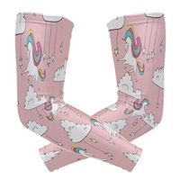 ZZKKO Rainbow Unicorn Cooling Arm Sleeves Cover Uv Sun Protection for Men Women Running Golf Cycling Arm Warmer Sleeves 1 Pair