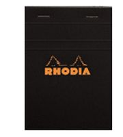 Rhodia Staplebound Black 4.375 x 6.375 Graph Notepad - R142009