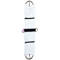 HILASON 28" Horse Cinch Girth 15 Strand Straight Pull Buckle White Made in USA