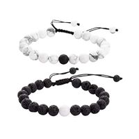 Softones 8MM Lava Rock Aromatherapy Anxiety Essential Oil Diffuser Beads Bracelet for Men Women,Friendship Couples Gifts Natural Stone Bracelets
