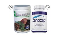 AIM Herbal Fiberblend Unflavored Powder 2 Bottle with Zanocap Scientific Weight Loss 1 Bottle