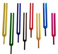 Radical Colored Chakra & Soul 8 Unweighted Tuning Forks for Sound Energy Field Healing with Activator & Pouch
