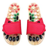 Exceart 1 Pair Acupoints Massage Slippers with Natural Reflexology Sandals for Men Women Foot Acupoint Massage Shiatsu Arch Pain