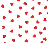 50ct Small Red Polka Dot Hearts on White Tissue Paper Gift Wrapping 20"x30" Sheets