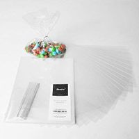 Becko 100 Pcs Clear Envelope Cello Bags, Clear Flat Cellophane Bags Gift Wrapping Packaging for Candy, Cookies, Candies (6" x 8")
