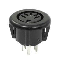 Water & Wood Female 5 Pin DIN Plug Panel Mounted Keyboard Cable Connector Adapter
