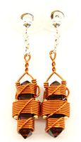 Buddha Maitreya the Christ Etheric Weaver® Earrings in Copper Wire - Quartz Crystal Vibrational Healing Tools