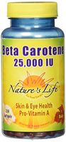 Nature's Life Beta Carotene Softgels, 25,000 IU, 250 Count
