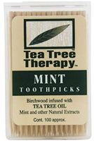 Tea Tree Therapy Tea Tree Toothpicks 100 Picks (Pack Of 48)