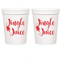 Christmas White Plastic Stadium Cups - Jingle Juice (10 cups)