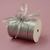 Silver Metallic Raffia Ribbon, 1/4" X 100 Yards