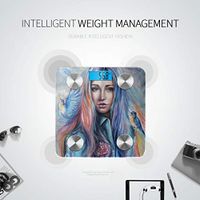 Beautiful Girl Oil Painting Fashion Weighing Scales Body Fat Scale Digital Weighing Scale Tracks 8 Key Compositions Analyzer Sync with Fitness Apps 400 Lbs