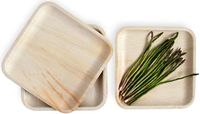 Leafily Palm Leaf Plates - 10 inch Square - Heavy Duty - Elegant - 100% Compostable - Better than Bamboo or Wood - Disposable - Biodegradable - Premium Party Plates - USDA Certified - 22 Count
