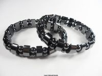 Set Of 12 (24pc) Men's Hematite Metal Magnetic Therapy Bracelets -HB021