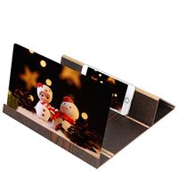 Lyperkin Phone Screen Magnifier,12" HD Non-Radiation Eye-Protection Projector Enlarged Stereoscopic Amplifier,Mobile 3D Movie Video Desktop Wood Folding Stand Bracket Compatible with All Phone