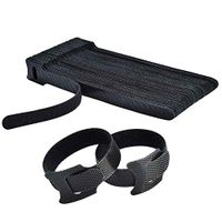 HMROPE 60PCS Fastening Cable Ties Reusable, Premium 6-Inch Adjustable Cord Ties, Microfiber Cloth Cable Management Straps Hook Loop Cord Organizer Wire Ties Reusable (Black Colors)