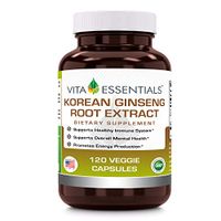 Vita Essentials Korean Ginseng Root Extract Veggie Capsules, 120 Count