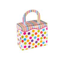 Hammont Polka Dot Candy Boxes - Colorful Party Favor Treat Boxes with Sturdy Handle – Perfect for Wedding Favors, Parties and Celebrations | 4.5” x 3.75” x 2.25” (18 Pack)