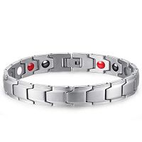 Double Strong Magnetic Copper Bracelet for Men Arthritis Pain Relief Health Solid Copper Bracelets (Silver-2)