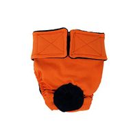 Barkertime Cat Diapers - Made in USA - Neon Orange Washable Cat Diaper, XL, with Tail Hole for Piddling, Spraying or Incontinent Cats