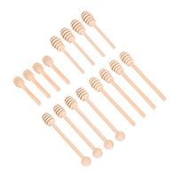 Muzi 16 Pack 3 inch Wooden Honey Dipper Sticks Server for Honey Jar Dispense Drizzle Honey and Wedding Party Favors