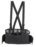 Back Brace Lumbar Support with Adjustable Suspenders, Back Support Front Velcro for Easy and Quick Fastening, High Quality Breathable Back Panel Made with Spandex Material, Removable Straps. (Size L)