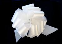 8" Large White Pull Bow (10 Pieces)