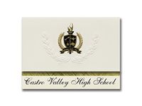 Signature Announcements Castro Valley High School (Castro Valley, CA) Graduation Announcements, Presidential style, Basic package of 25 with Gold & Black Metallic Foil seal