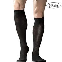 +MD 6 Pairs Compression Socks (8-15mmHg) for Women & Men - Summer Knee High Socks for Running, Medical, Athletic, Nurses, Travels, Edema, Anti-DVT, Varicose Veins, Shin Splints 3Black/3White 10-13