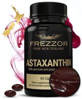 FREZZOR Astaxanthin 12mg, 60 Softgels - Made in New Zealand, Concentrated Antioxidant Carotenoid Supplement. Anti-Aging, Skin, Brain, Eye, Nerve, Joint, Muscle Recovery, Cardiovascular & Immune System