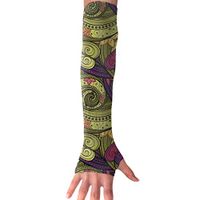 BaPaLa Abstract Leaves Sports Arm Sleeves Cooling Or Warmer UV Sun Protection Compression Arm Sleeve for Women& Men Suit for Cycling,Running,Golf, Basketball,Football 1 Pairs
