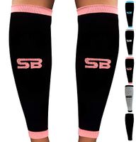SB SOX Compression Calf Sleeves (20-30mmHg) for Men & Women - Perfect Option to Our Compression Socks - for Running, Shin Splint, Medical, Travel, Nursing, Cycling, and Leg Pain (Black/Pink, X-Large)
