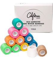 Self Adherent Cohesive Wrap Bandages (12-Pack) - 2inch-Wide 5yds Self Adhesive Non Woven Bandage Rolls - Multi Colored Neon Athletic Tape for Wrist - Breathable Athletic Tape - Stretch Wrap Roll Bulk