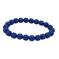 eleeColorful Power Health Ion Tourmaline Beads Stretch Bracelet Wristband Balance w/Box (Blue)