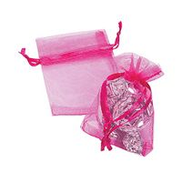 Fun Express - Mini Azalea Organza Drawstring Bags - Party Supplies - Bags - Fabric & Textile Bags - 50 Pieces