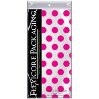 Flexicore Packaging | Polka Dot Gift Wrap Tissue Paper | Size: 15 Inch X 20 Inch | Count: 10 Sheets | Color: | DIY Craft, Art, Wrapping, Decorations (Hot Pink, 50 Sheets)