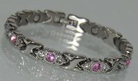 Energy Power Bracelet with Strong Magnet Stones (Link Removal Tool Included)- Free “LED Flashlight with Key Chain” with Your Order- 236BR
