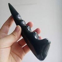 LINKALO Foot Scrapping Massage Plate Stick Pen Gua Sha Natural Buffalo Ox Horns Acupuncture Point Massager Eye Beauty Tool Health