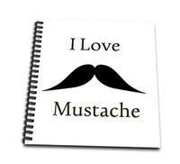 3dRose db_110325_1 I Love Mustache Hipster Humor Drawing Book, 8 by 8"