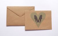 Boston Terrier Blue Heart Stationery Note Card Set