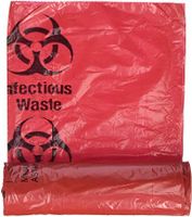 Biohazard Infectious Waste Bag, 8-10 Gallon, 24 x 24, Red, 50 bags/Roll