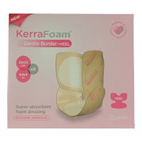 KerraFoam Heel Gentle Border Foam Dressing for Wound Care (CWL1024) - Aids Wound Healing by Absorbing and retaining Drainage While Being Gentle on The Surrounding Skin. (Box of 5)