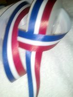 Top Quality Blue White Red Stripes Satin Ribbon American Flag 1-1/2" 1 Spool