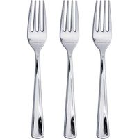 Club Pack of 288 Metallic Silver Solid Forks 7.25"