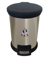 The Furniture Cove New 1.3 Gallon Round Stainless Steel Step Trash Can Waste Basket Featuring Your Choice of a Football Team Logo (Patriots Old)