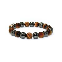 Accents Kingdom 10MM Tiger's Eye Bead 3X Power Hematite Magnetic Bracelet, 8.5"