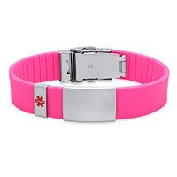 Personalized Free Engraving - Quality Medical ID Bracelet with Rubber (Black/Black)