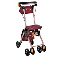 Standard Walkers Walker Comfort Lightweight Walking Cart Elderly Folding Shopping Cart Rehabilitation Exercise Multi-Function Walker (Color : Red, Size : 4656.5cm)
