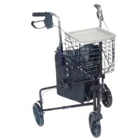 3-wheel Rollator with loop brake, blue, 1 each